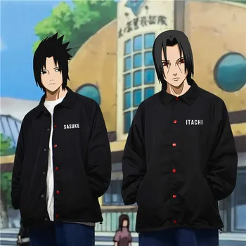 

Cartoon Anime Naruto Peripheral Coat Uchiha Sasuke Uchiha Obito Hatake Kakashi Cosplay Props Sharingan Buttons Long Sleeve Coat