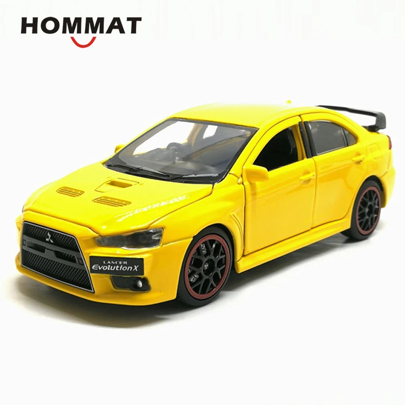 HOMMAT 1:32 весы Mitsubishi Lancer Evolution X сплав игрушечные машинки EVO X машинки модели автомобилей Моделирование игрушки для детей - Цвет: Yellow