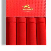 Boxers 4Pcs/lot Male Panties Cotton Luck Red Men's Underwear Boxers Breathable Man Solid Underpants Fashion Comfortable Shorts 1
