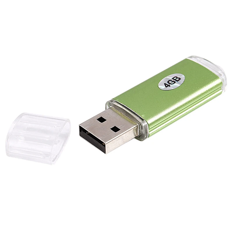 2 шт 4 Гб металлический USB 2,0 флэш U диск, зеленый и золотой