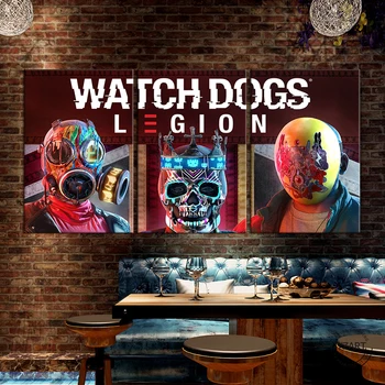 

3pcs Watch Dogs Legion Masked Characters Picture Games Poster Decorative Paintings Canvas Art for Home Decor Wall Art-NO FRAME