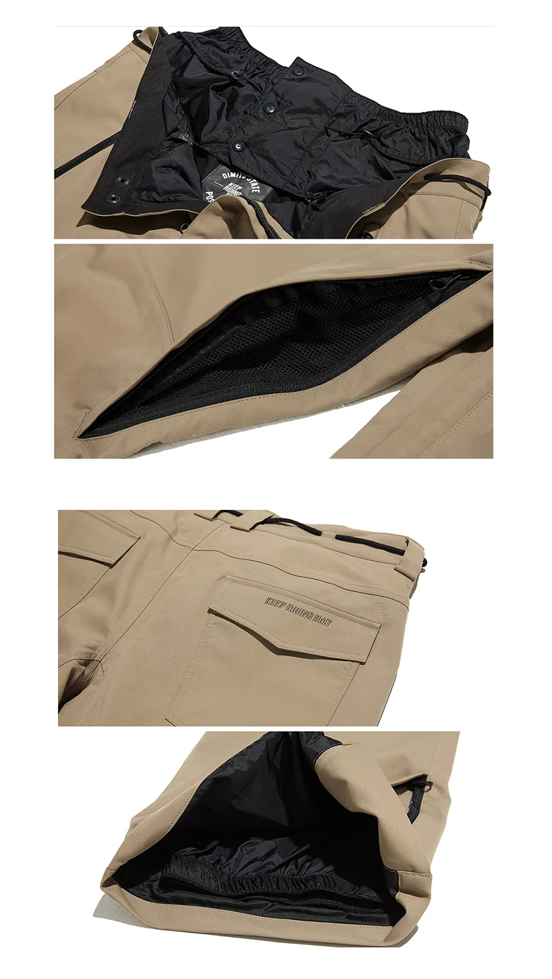 Dmt. Pstmm мужские и женские лыжные брюки водонепроницаемые горные длинные лыжные брюки талии молния карман леггинсы светильник многоцветные Штаны унисекс