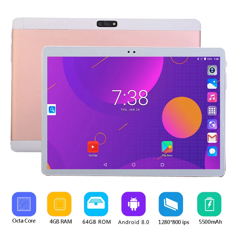 Сотовая связь/Wifi 4G LTE Android 8,0 OS Восьмиядерный планшет с 10-дюймовым экраном 10,1 4 Гб ram 64 Гб rom планшет с двойной камерой 10 DHL