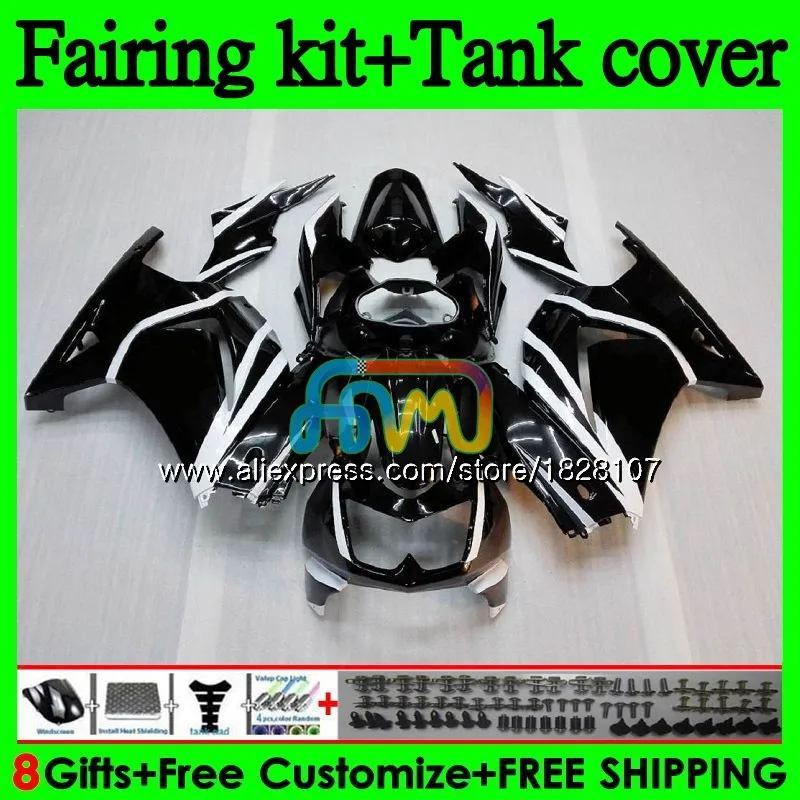 Майка для KAWASAKI ZX-250R EX-250 EX ZX 250R 08 09, 10, 11, 12, 104BS. 15 EX250 ZX250R 2008 Белый Черный 2009 2010 2011 2012 обтекатель - Цвет: No. 1