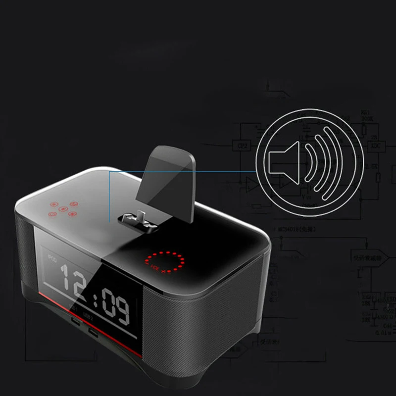 ABKT-Touch будильник зарядное устройство док-станция стерео беспроводной Bluetooth динамик с NFC fm-радио