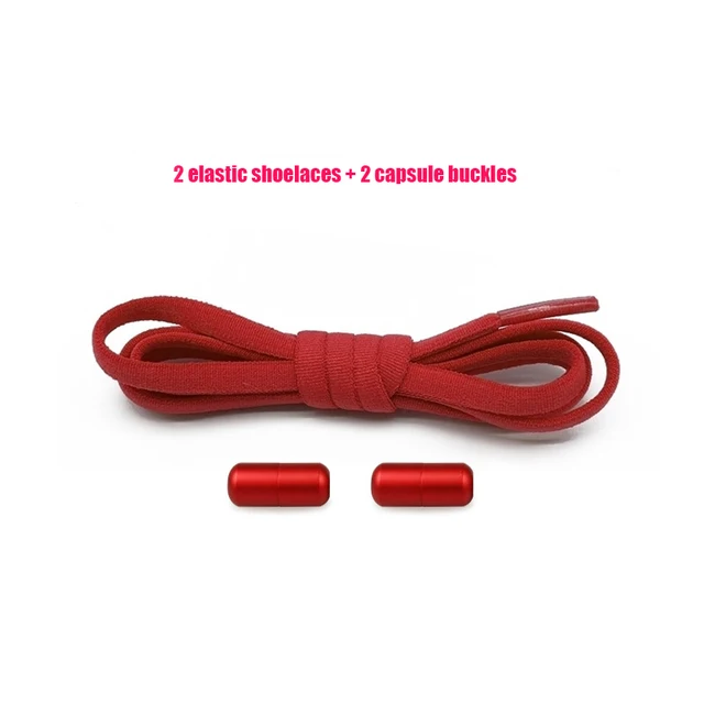 Elastic No Tie Shoelaces Semicircle Shoe Laces For Kids and Adult Sneakers Shoelace Quick Lazy Metal Lock Strings Rope Round 20PURERED