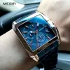 MEGIR Men's Stainless Steel Watches Men Fashion Luxury Blue Rose Gold Wristwatch Man Waterproof Luminous Military Sport Watch ► Photo 1/6