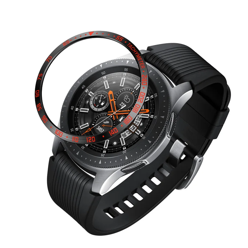 

Bezel Ring Adhesive Cover Anti Scratch Stainless Steel for Samsung Galaxy Watch 46MM/Gear S3 PUO88