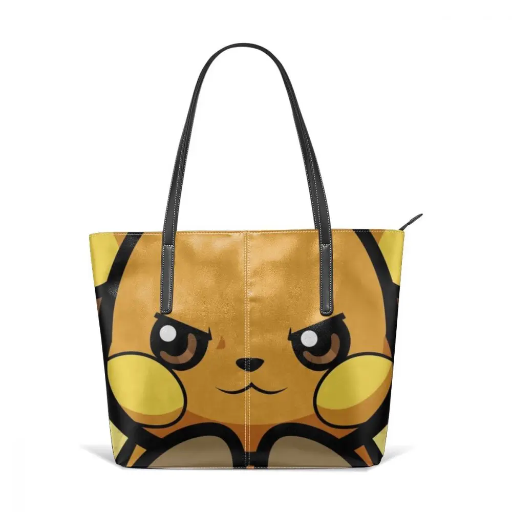 Pikachu Сумочка Fennekins Топ-ручка сумки негабаритных трендовая Кожаная Сумка подростковая женская уличная модель женские сумки - Цвет: Raichu
