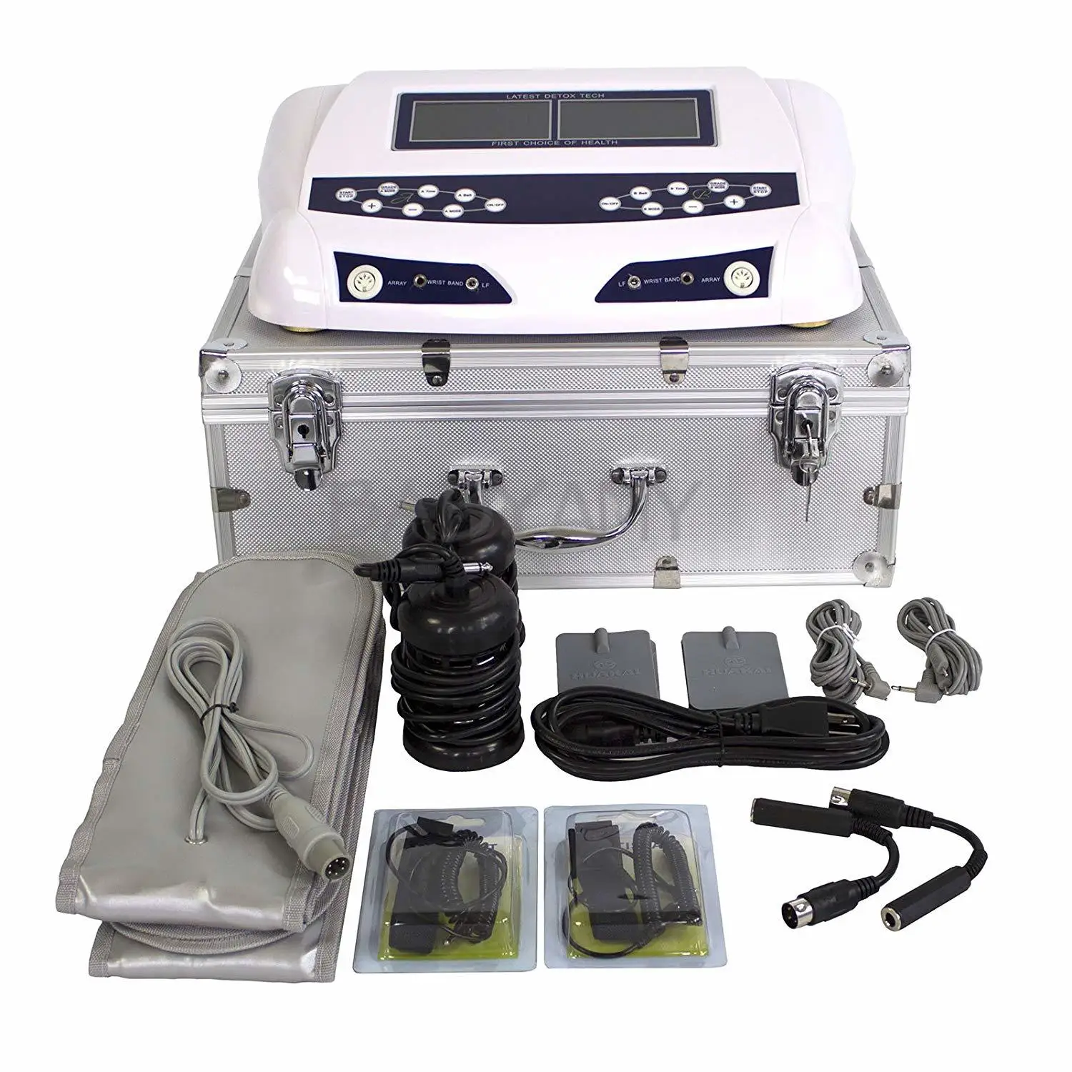 

Dual Detox Foot Spa Ion Foot Detox Spa Bath Ionic Cleanse Detox Foot Spa Machine Foot massager With Far Infrared Belt Two Arrays