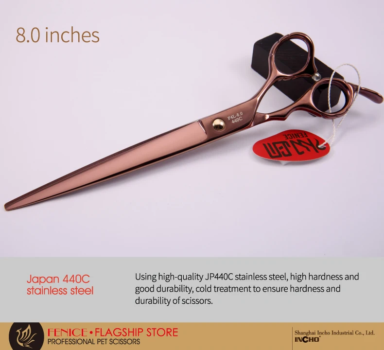 Fenice Профессиональный high-end 7,0 7,5 8,0 дюймов стрижка кошек и собак Ножницы прямо Собака Ножницы Для Стрижки животных ножницы
