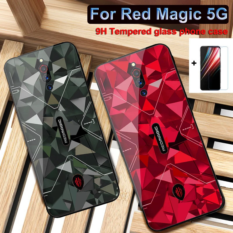

Чехол для ZTE Nubia Red Magic 5G, жесткая задняя крышка с рисунком из закаленного стекла для Nubia Red Magic 5G NX659J, стеклянный чехол 6,65''