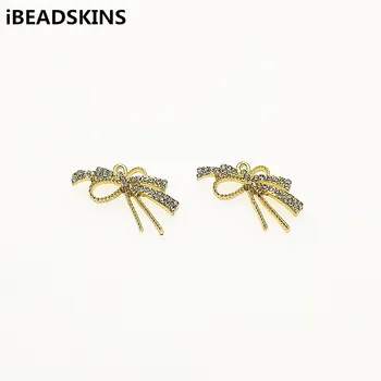 

New arrival! 20x26mm 50pcs Zinc alloy/Rhinestone Bow Charm for Hand Made Earrings Making/DIY parts,Jewelry Finding & Component