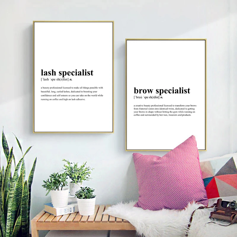Lash-Specialist-Definition-Prints-Brow-Specialist-Quotes-Poster-Eyelash-Eyebrow-Beauty-Salon-Wall-Art-Canvas-Painting (2)