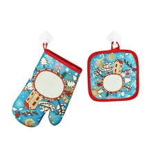 1 комплект Рождественская выпечка анти-крутые перчатки духовка и микроволновая печь кухня для духовки, защитные коврики для дома украшение для рождественской вечеринки