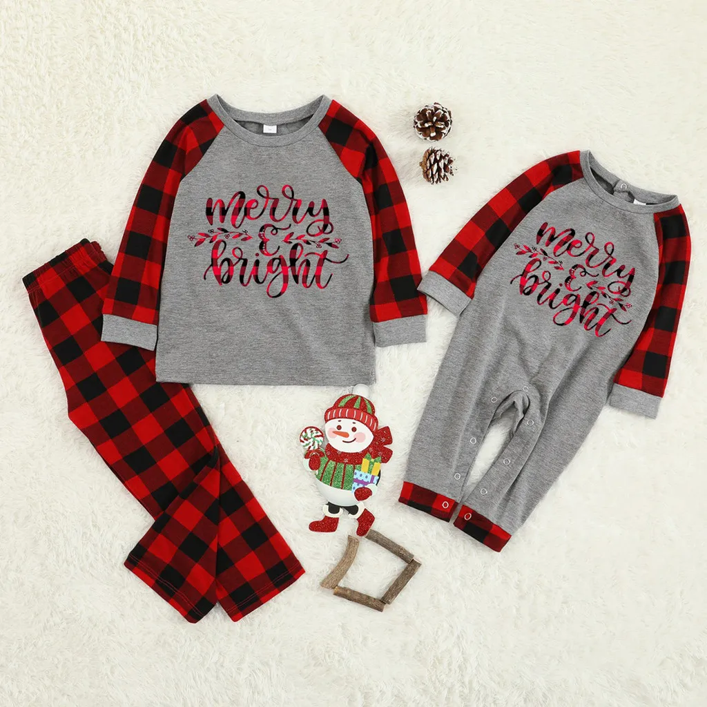 Christmas Family Pajamas Set Cartoon Christmas Clothes Parent-child Suit Home Sleepwear Baby Kid Dad Mom Matching Family Outfits