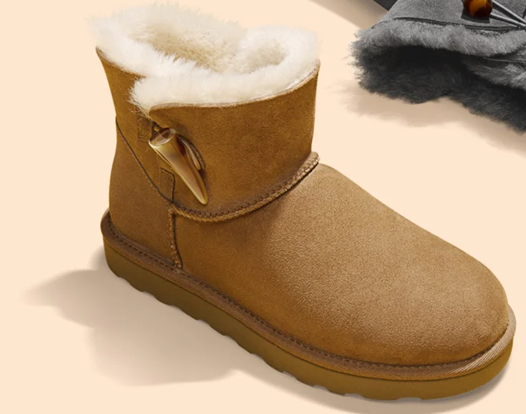 Original Xiaomi Qi main Women's Fur Snow Boots 17MM Fur Length Warm Soft Shoes With High-elastic Wear-Resistant anti-slip Sole - Цвет: SIZE 36