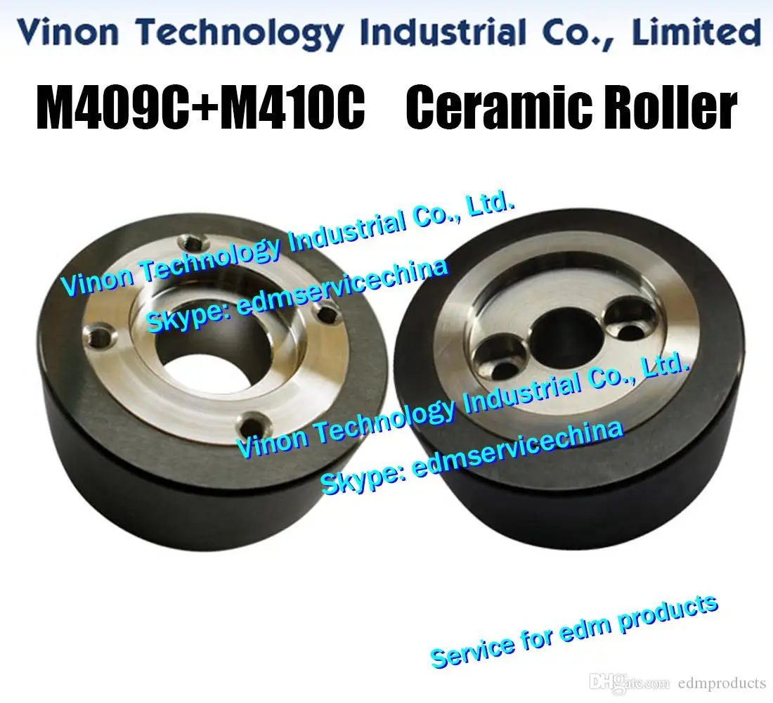 2pcsM409CM410CEDMPinchRollerCapstanRollerSetD57x25tBlack