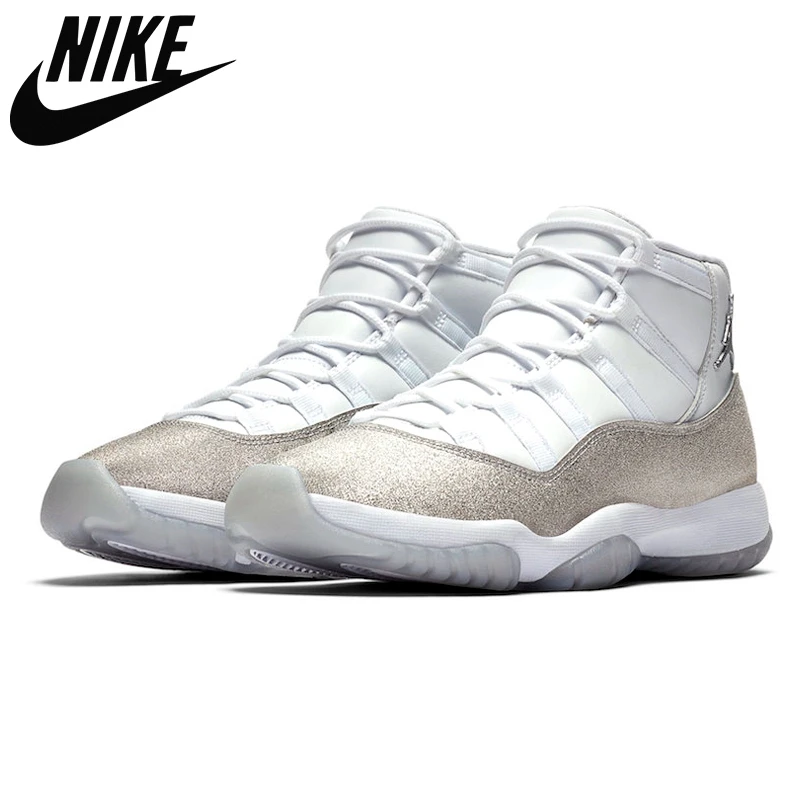 Original nike air jordan retro de los hombres de plata metálico zapatos baloncesto cómodo transpirable 36 47| | - AliExpress