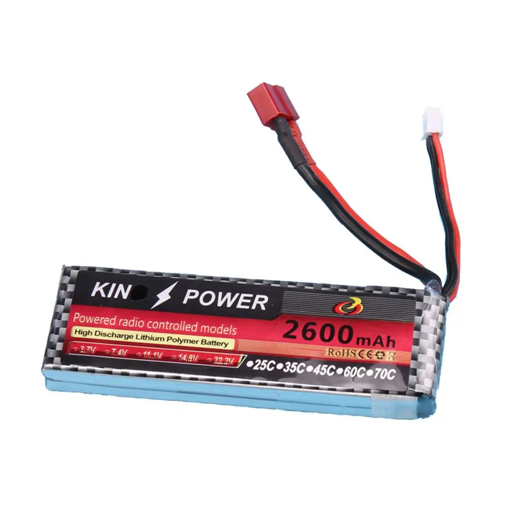 Литий-полимерный аккумулятор RCtown 7 4 В 2600 мАч T-образный разъем для WLtoys 1/14 144001