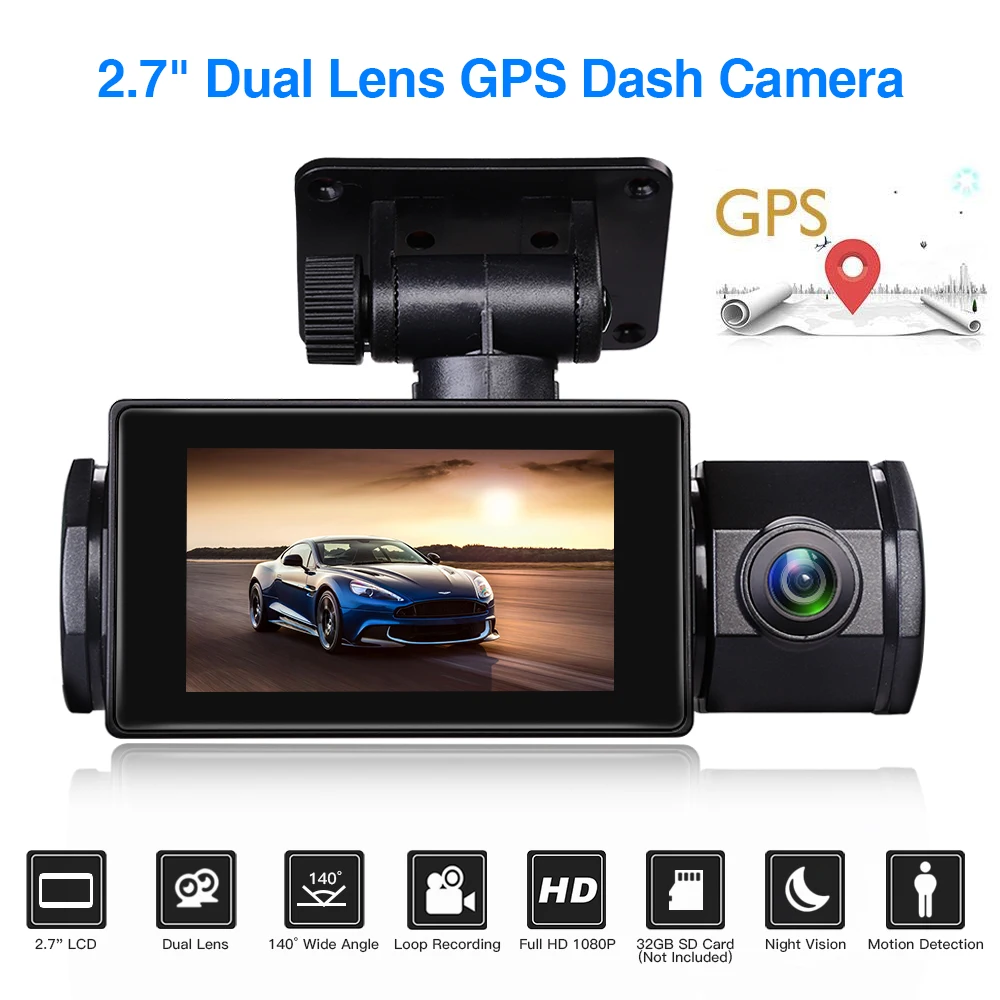 Blueskysea J1plus gps HD 1080P бесшовная циклическая запись Автомобильный видеорегистратор поддержка воспроизведения трека Обнаружение движения Автомобильный видеорегистратор