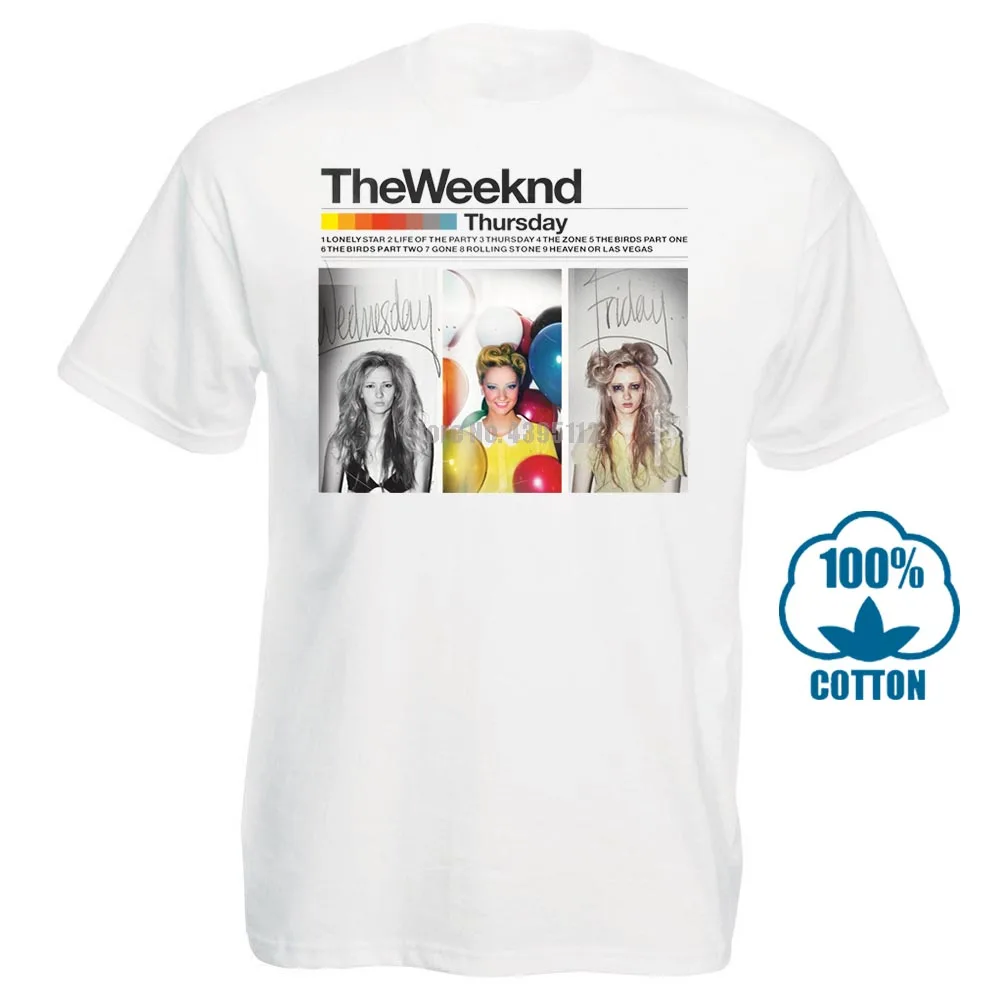 

Individuality Short Sleeved Cut Holes Wild New The Weeknd Thursday Music Men T Shirt