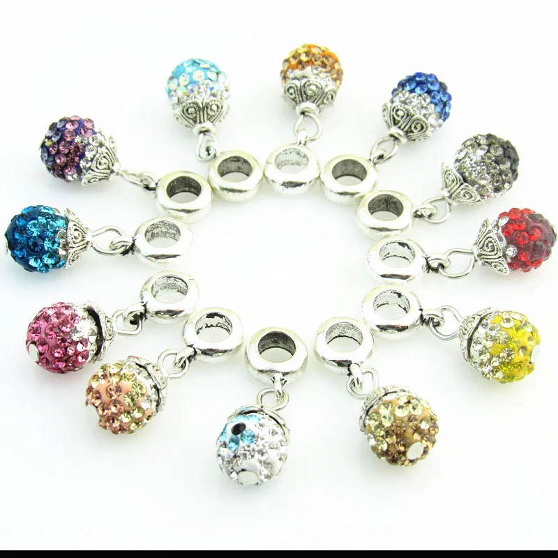 Смешанные круглые стразы с кристаллами в форме сердца подвеска-Шарм большим