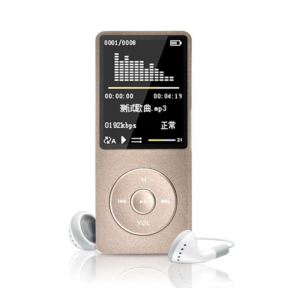 MP3-плеер 8 Гб 70 часов воспроизведения MP3 без потерь Звук Музыкальный плеер fm-рекордер TF карта# B - Цвет: Gold
