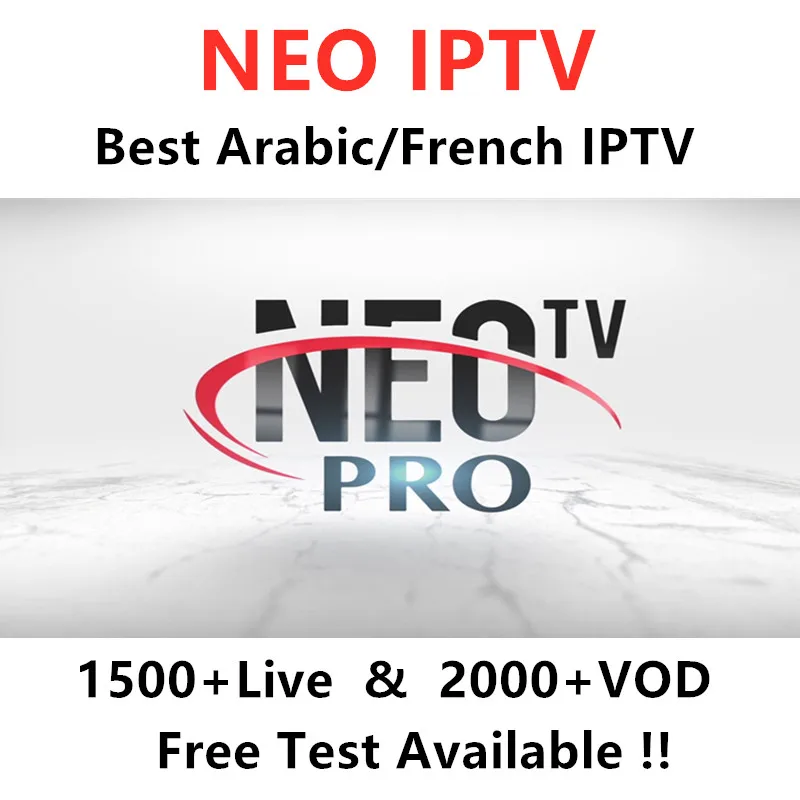 

NEO Pro IPTV M3U Subscription For Arabic French Europe Sports IPTV Code support Andorid MAG Enigma2 Smart tv Free test