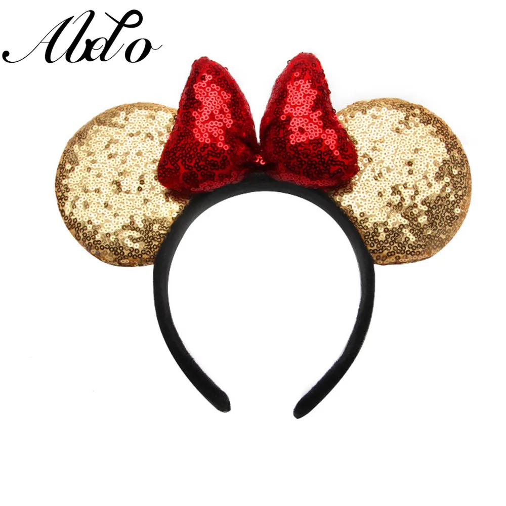 ABDO Hot Sale Big Bow Sequins Children's Hairband Mouse Ears Kids Hairbands For Girls Headwear Photo Shoot Girl Hair Accessories Baby Accessories