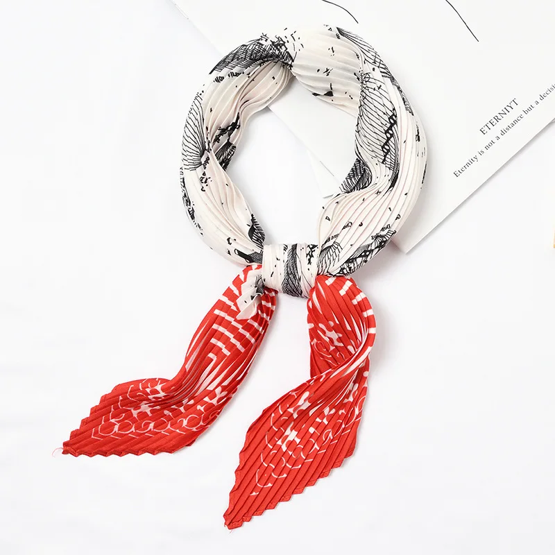 Изысканный Универсальный Повседневный Шелковый шарф изысканное украшение в виде бриллиантов Ретро складной Модный маленький квадратный шарф Размер 55*55 см - Цвет: 34
