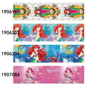 

Free shipping liston, 25mm logo and cartoon mermaid printed perfume ribbon