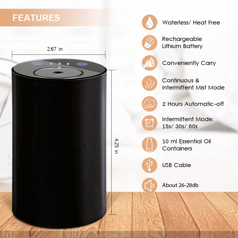 Cena Dyfuzor olejków eterycznych odświeżacz powietrza do samochodu aroma bezwodny usb Auto aromaterapia nebulizator akumulator do home Office joga