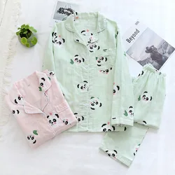 New Spring and Summer Pure Cotton Ladies Two-piece Pajamas Four Seasons Wear Long-sleeved Trousers Home Service Plus Size Suit
