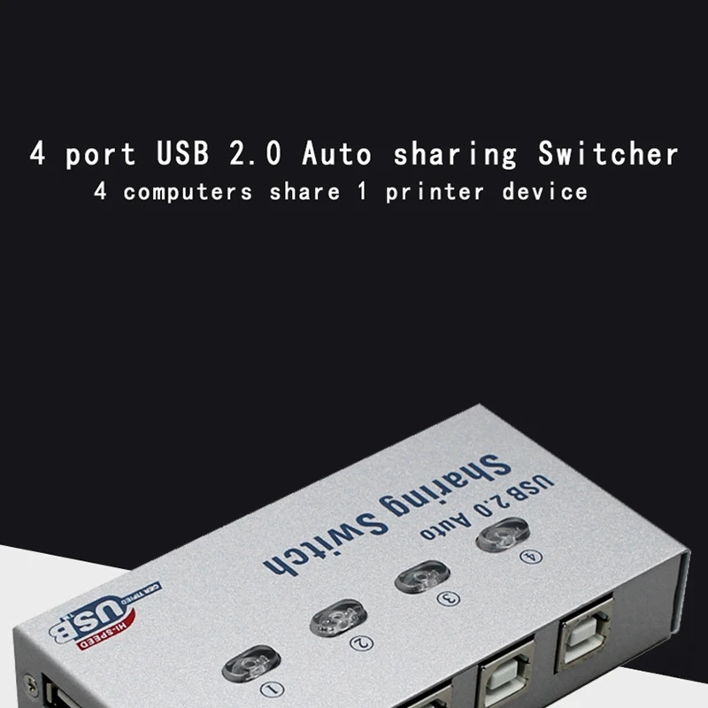 4 порта Usb2.0 Автоматический коммутатор принтера 4 в 1 Usb концентратор мульти ПК обмен один Usb2.0 устройство
