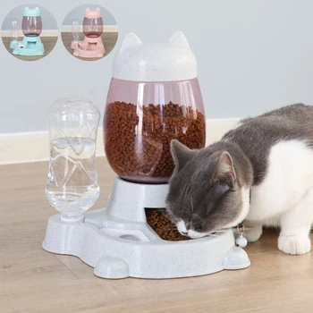 

2.2L Cat Automatic Feeder Pet Cat Bowl Dogs Drinking Water Bottle Dispenser Large Capacity Dog Feeding Container Supplies