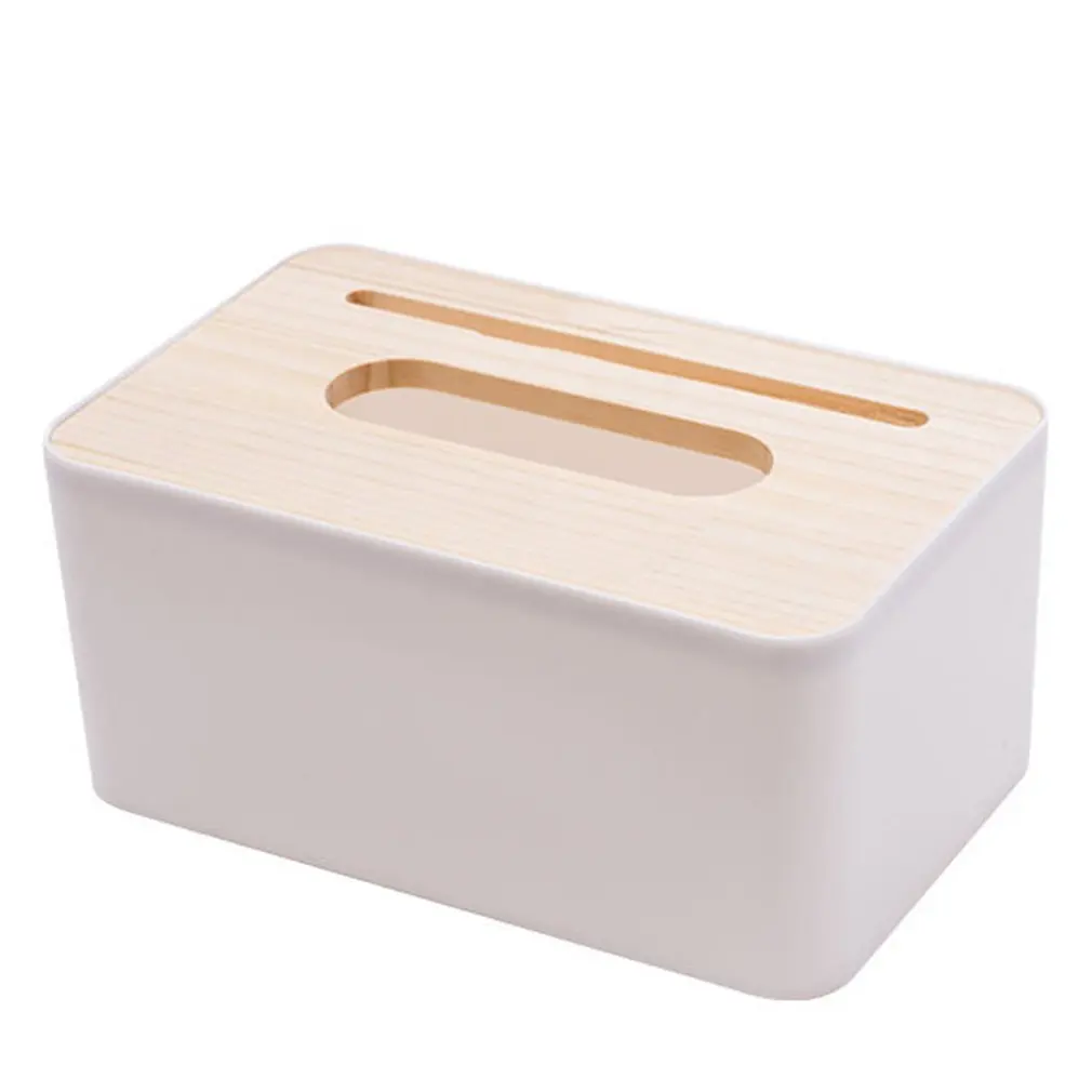 

Simple Style Tissue Box Household Multifunctional Storage Living Room Bamboo Wooden Napkin Pumping Box