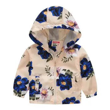 

ZWF260 children Summer Thin Printed Jacket Spring Long Sleeved Cartoon Thin Hooded 3-11Y Boy Girl Cute Zipper Shirt Windbreaker