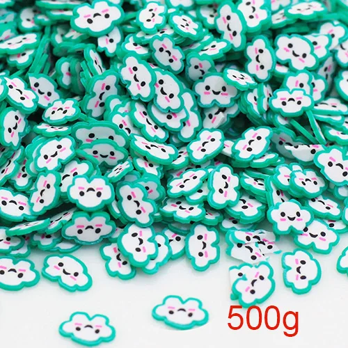 Happy Monkey 100 г/500 г Fimo Slime добавки поставки милый Kawaii Полимерная глина DIY комплект Декор для пушистой прозрачной хрустящей слизи глины - Цвет: Green 500g