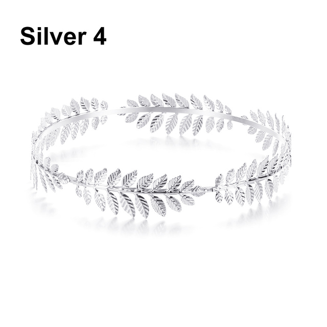 Gold leaf wedding roman bride greek women hair accessories bride head jewel headband head tiaras crown jewelry Hair Hoop