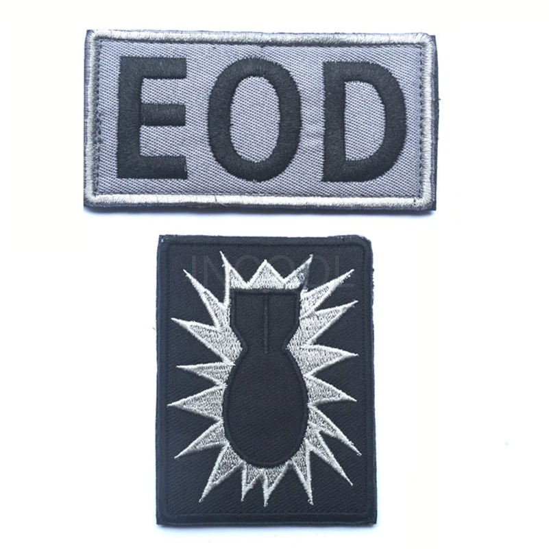 EOD Infrared Reflective IR Embroidered Patches US Flag Tactical Military Patches Emblem Badges Applique Embroidery Badges 