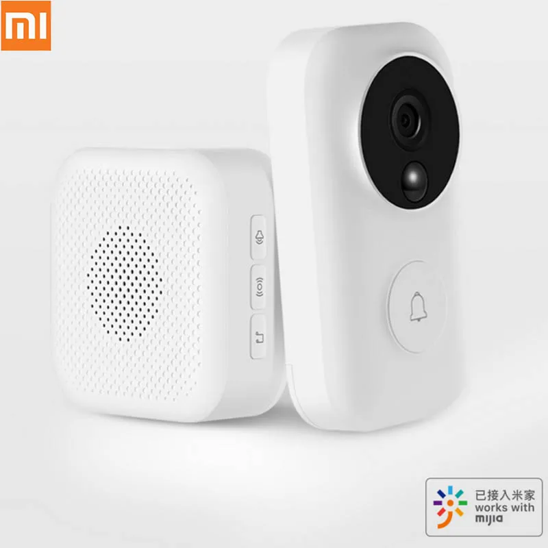 Xiaomi Zero AI распознавание лица 720P ИК ночного видения видео дверной звонок набор обнаружения движения SMS Push домофон Облачное хранилище - Цвет: doorbell n receiver