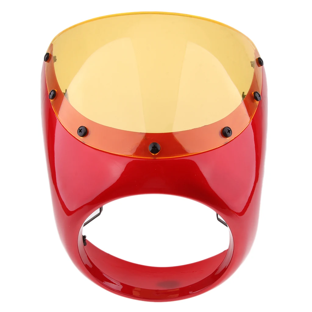Motorcycle Headlight Fairing Wind Screen Cover Fits 16cm-18cm Headlamp Plastic for Retro Cafe Racer