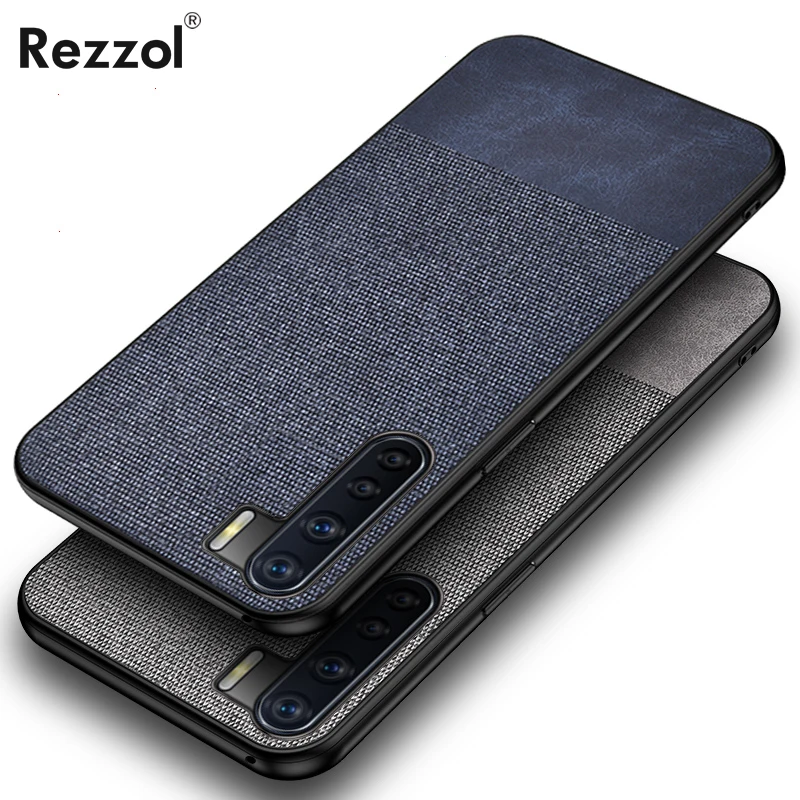 Для OPPO F15 тканевая ткань Жесткий PC задняя крышка для a91 2020 чехол телефона Rezzol