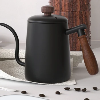 

TTLIFE 600ml Drip Kettle Coffee Tea Pot Non-Stick Food Grade Stainless Steel Gooseneck Drip Kettle Swan Neck Thin Mouth