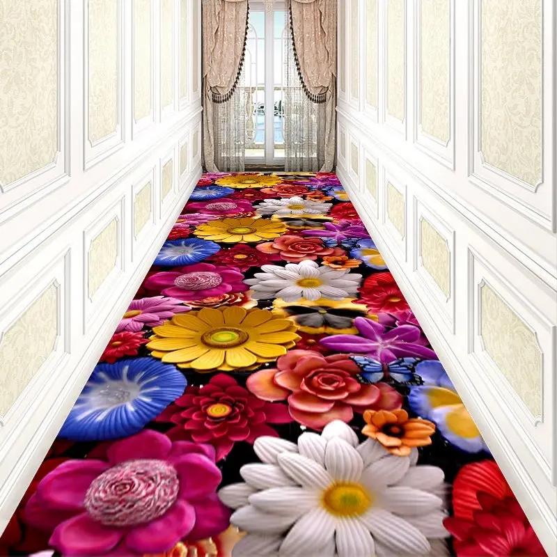 3D большой цветок лестница ковер гостиной декоративный коридор для отеля прохода