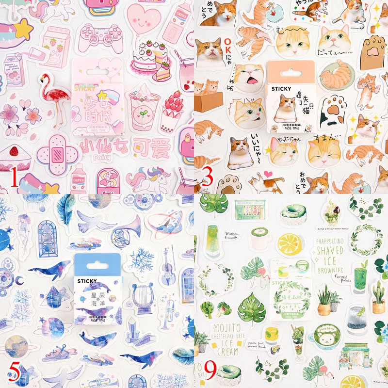46 шт./кор. Kawaii Cat наклейки милые канцелярские список дневник для детей DIY в стиле