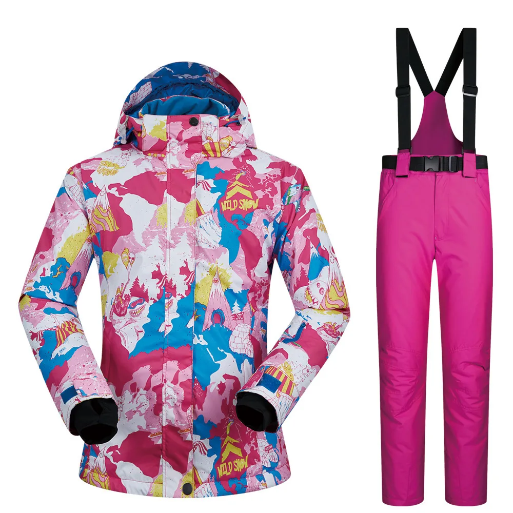 Зимний лыжный костюм женский бренд высококачественный лыжный жакет для женщин теплый водонепроницаемый ветрозащитный лыжный и Сноубординг костюмы - Цвет: Color4