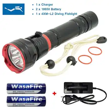 

Powerful Waterproof Underwater LED Flashlight Portable 3 Modes Scuba Convoy Flashlights 18650 Battery Camping Exploring Lantern