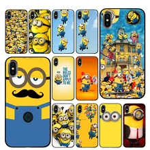 С милыми миньонами из мультфильма черные чехлы для телефонов iPhone 5 5S SE 6 6s 7 8 Plus X XS Max XR задняя крышка